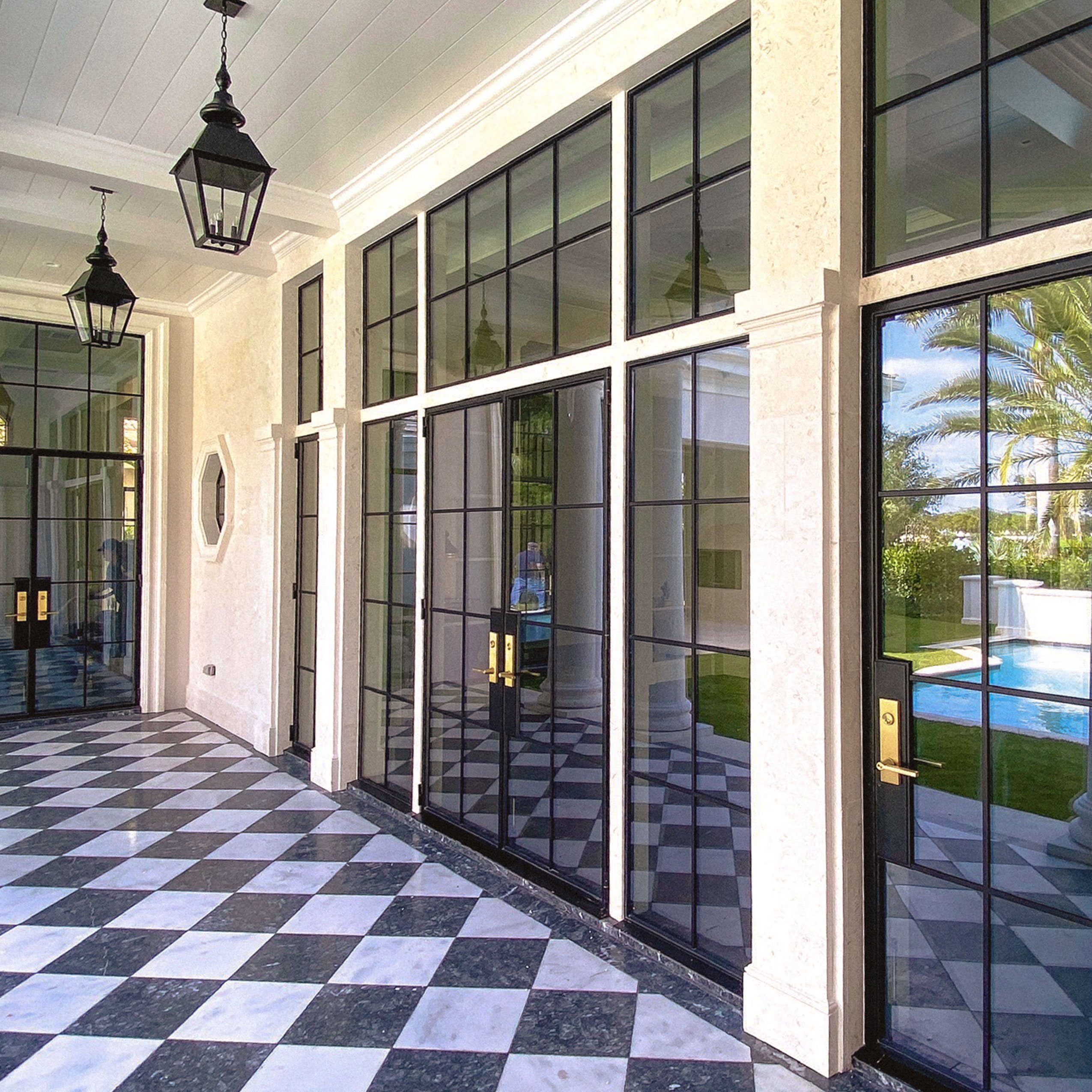 Milano doors with brass handles