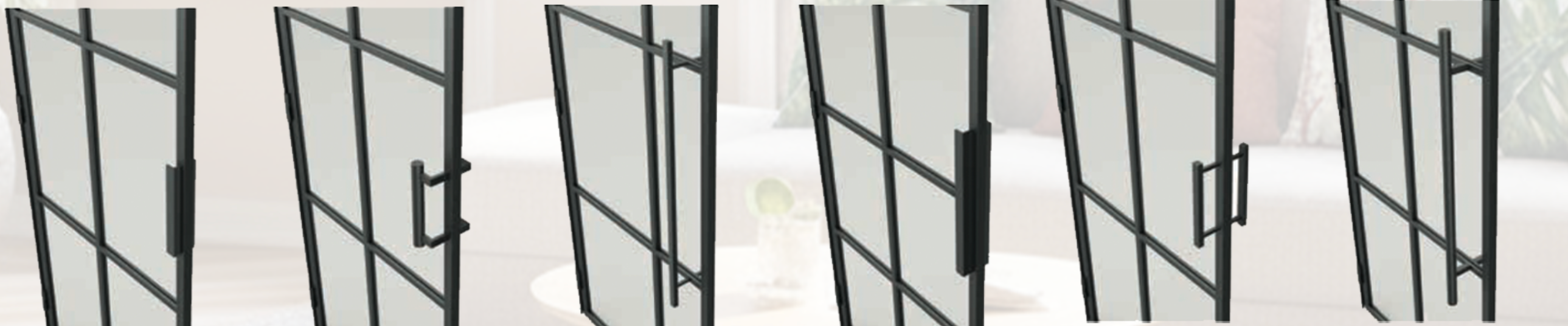 Urban Pure door hardware — magnet catch and single-bore handle options