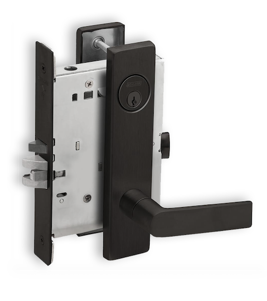 Schlage L Series mortise lock with lever and deadbolt