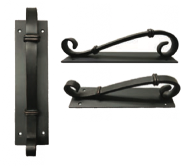PCIW2 iron door pull, plate and profile