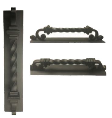 PCIW7 iron door pull, plate and profile